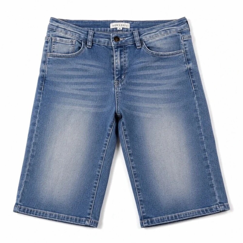 Downeast Light Wash Stretch Bermuda Denim Shorts Size M